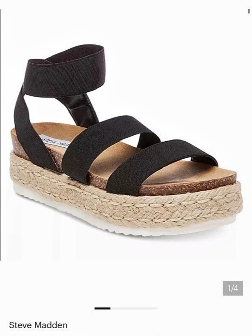 Steve Madden Kimmie Espadrille Sandal Espadrille Platform Sandals Black & Brown